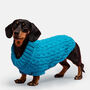 Turquoise Miniature Dachshund Knitted Jumper, thumbnail 1 of 2