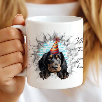 Personalised Gordon Setter Birthday Break Through Dog, 7 of 8