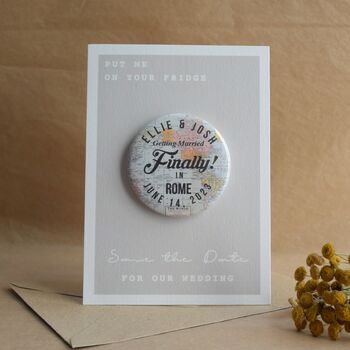 Save The Date 'Finally' Vintage Style Magnet, 3 of 6