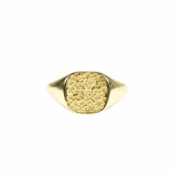 Hammered Signet Rings, Gold Vermeil 925 Silver, 7 of 9