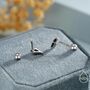 Black Cz Rhombus Screw Back Earrings In Sterling Silver, thumbnail 5 of 10