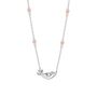 Kids Sterling Silver Bird And Rose Gold Hearts Necklace, thumbnail 2 of 5