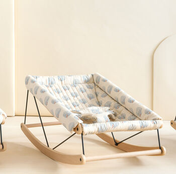 Beechwood Baby Bouncer With Blue Gatsby Cover, 2 of 4