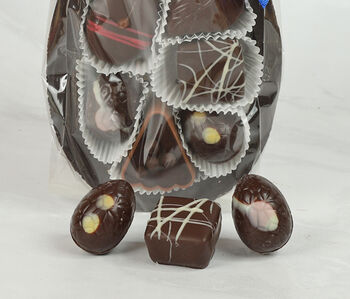 Dark Chocolate Easter Egg Shell With Seven Luxury Belgian Plain Chocolates, 2 of 3