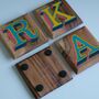 Custom Initial Letter Hand Painted Wooden Coaster, thumbnail 6 of 9