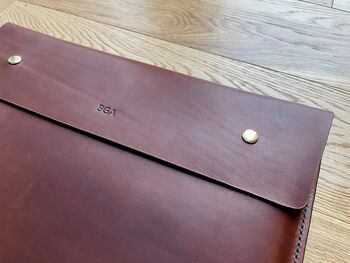 Personalised Spanish Brown Leather A4 Documents Holder, 10 of 12