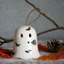 Ceramic Hanging Ghost Decoration With Bats. Halloween Ghost Boo, thumbnail 2 of 6