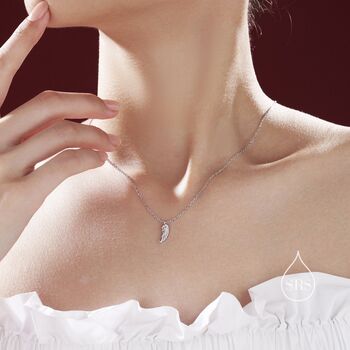 Tiny And Delicate Angel Wing Pendant Necklace, 5 of 11