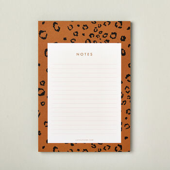 A5 Desk Notepad, Pink Leopard Print, 8 of 10