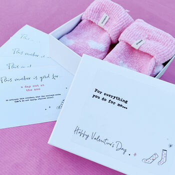 Valentine's Personalised Vouchers Socks In A Box, 2 of 4