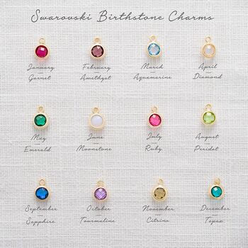Initial Charm And Birthstone Personalised Necklace, 8 of 12