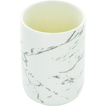 Four Pieces Cream And Silver Marble Bathroom Accessory, 6 of 7