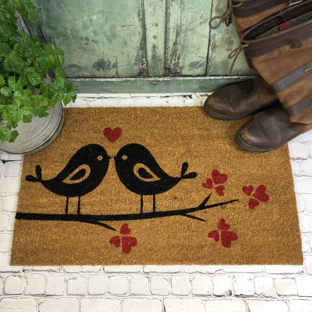 Love Birds Coir Doormat By Garden Selections
