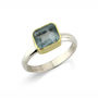 Aquamarine And Silver Ring Set In 18ct Gold, thumbnail 1 of 2