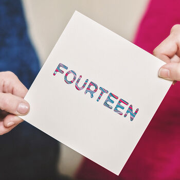 'Fourteen' Birthday Card, 2 of 3