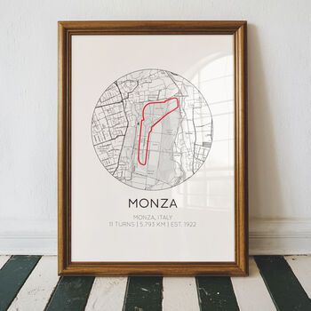 Monza F1 Print, Formula One Track Circuit Poster, 2 of 3