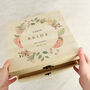 Personalised Wedding Wooden Keepsake Box Floral, thumbnail 3 of 6