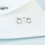 Sterling Silver Tiny Twisted Triangle Stud Earrings, thumbnail 4 of 5