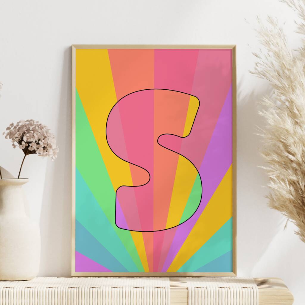 Letter Print Rainbow Wall Art By Lovette Design
