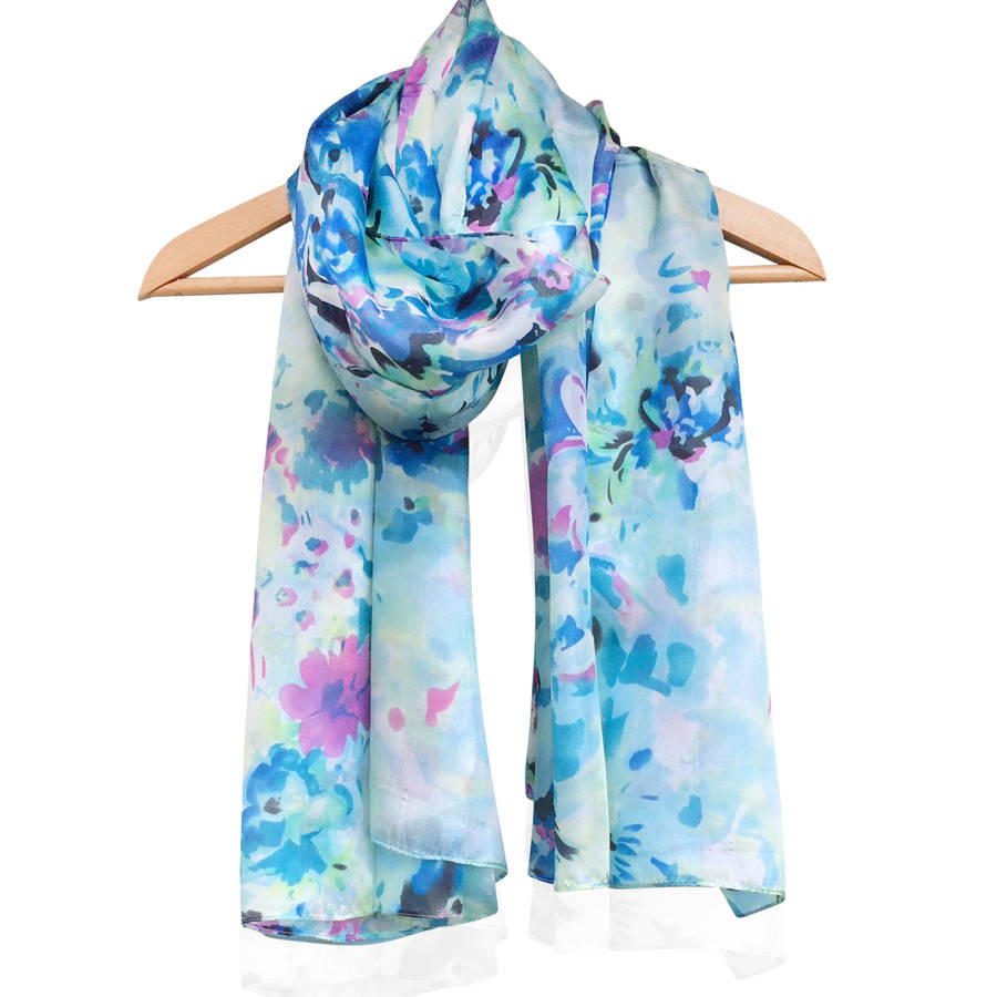 Large 'Hazy Vision' Pure Silk Scarf By Wonderland Boutique