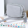 Personalised Leather Crossbody Bag With Patterned Strap, thumbnail 9 of 12