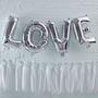 Silver Foiled Love Balloon Bunting Decoration, thumbnail 1 of 3