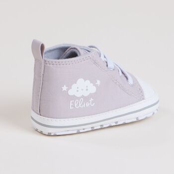 Personalised Cloud Design Baby High Top Shoes, 3 of 4