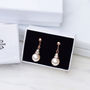 Rose Gold Plated Crystal And Pearl Clip On Earrings, thumbnail 1 of 4
