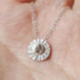 Raw Diamond Daisy Necklace In Sterling Silver, thumbnail 2 of 4