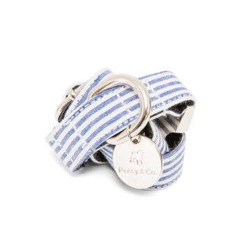 The Chichester Blue And White Striped Dog Collar, 7 of 7