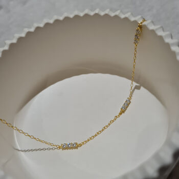 Dainty Gold Plated Crystal Necklace Luna, 3 of 4