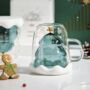 Glass Christmas Tree Mug With Coaster, thumbnail 4 of 5