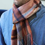 Men's 100% Cashmere Check Scarf, thumbnail 1 of 12