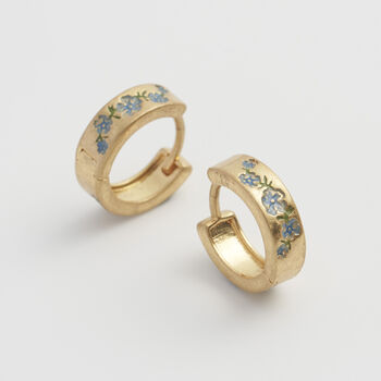 Forget Me Not Mini Hoop Earrings, 2 of 9