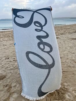 Personalised Love Texted Throw, Gift Towel Set For Couples, 4 of 11