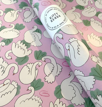 Swan Gift Wrapping UK Made Luxury Paper, 3 of 3