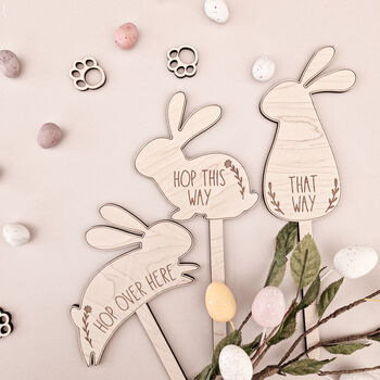 Wooden Easter Egg Hunt Kit – Reusable Garden Signs Set, 6 of 6