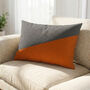 Geometric Burnt Orange And Grey Chenille Cushion Cover, thumbnail 3 of 11