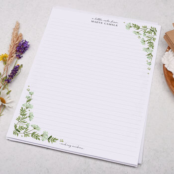 A4 Personalised Letter Writing Paper With Botanicals, 4 of 5