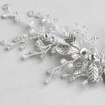 Olivia Swarovski Crystal And Pearl Hair Vine, 5 of 6