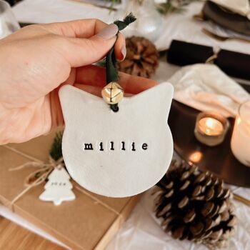 Personalised Cat Bauble Tree Decoration, 2 of 3