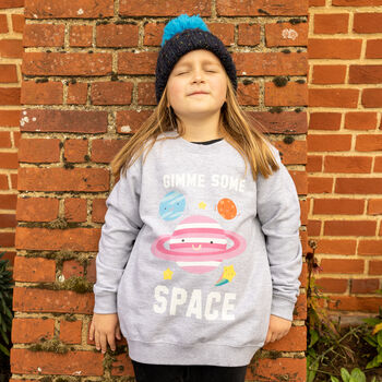 Gimme Some Space Girls' Slogan Sweatshirt, 4 of 4