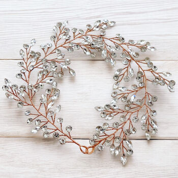 Crystal Rose Gold Hair Vine, 4 of 4