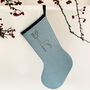 Wool Felt Christmas Stocking With Embroidered Reindeer, thumbnail 2 of 4