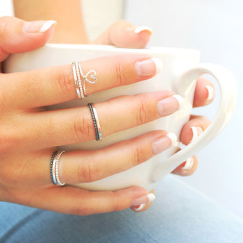 Thin Rings. Sterling Silver Stackable Ring Set, 3 of 10