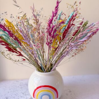 Rainbow Dried Flowers With Vase, 4 of 5