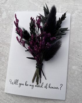 Gothic Dried Flower Bridesmaid/Maid Of Honour Proposal Gift Card, 4 of 6