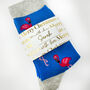 Personalised Christmas Flamingo Bamboo Socks With Gold Foil Label, thumbnail 3 of 12