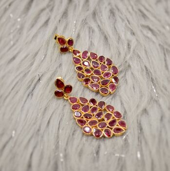 Red Ruby Sterling Silver Earrings, 10 of 10