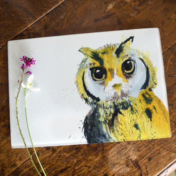 Inky Owl Glass Worktop Saver, 3 of 6